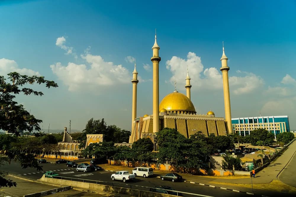 The Abuja National Mosque with its golden dome