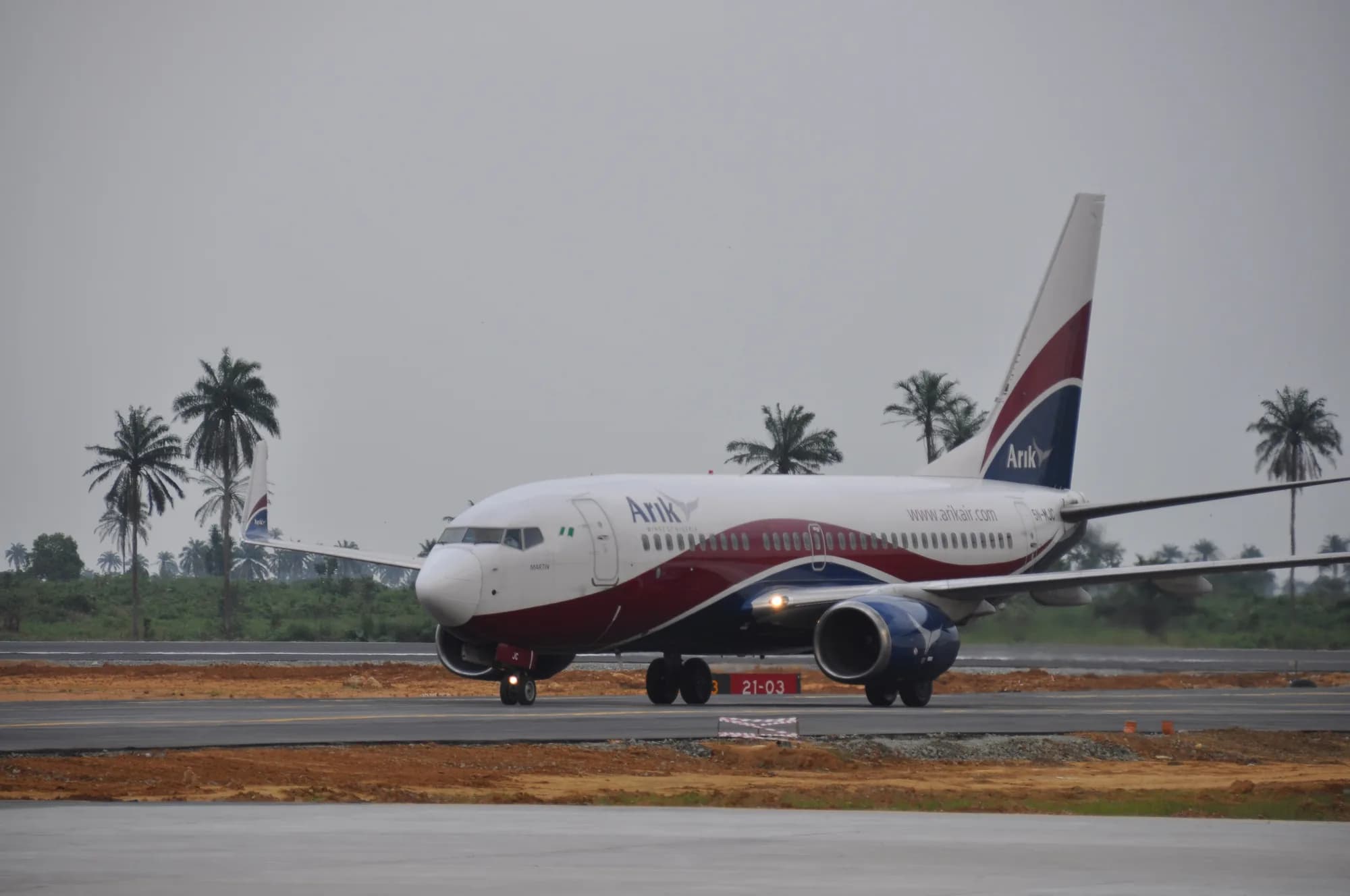 An aircraft at Akwa Ibom International Airport
